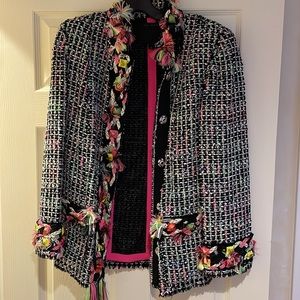 VINTAGE Marc Jacobs Embellished Tweed Military Jacket in size 6